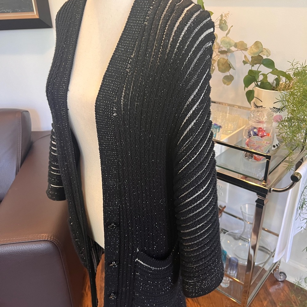 M Missoni Black and Silver Lurex Cardigan